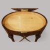 Victorian inlaid walnut oval table birch interior