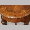 Victorian inlaid walnut oval table edge
