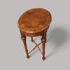Victorian inlaid walnut oval table end view