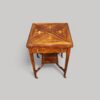 Victorian inlaid rosewood envelope card table counter cups