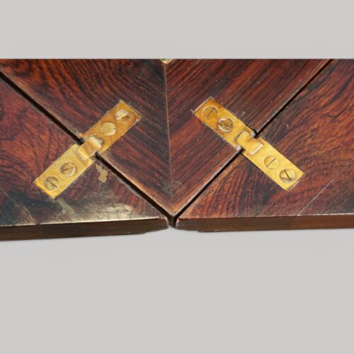 Victorian inlaiid rosewood envelope card table hinges