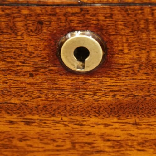 Victorian mahogany military chest key hole
