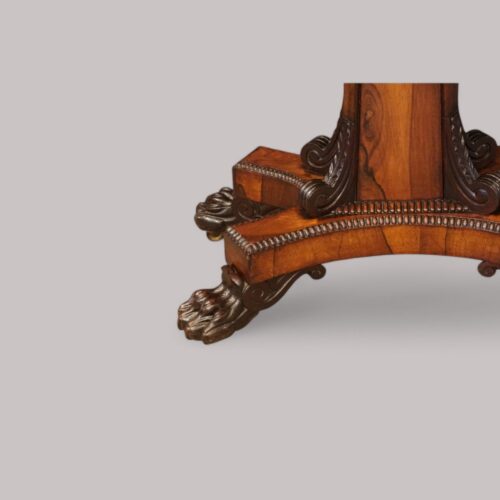 William IV rosewood card table base detail