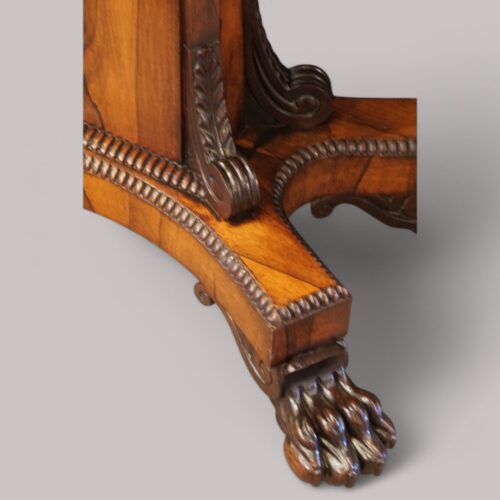 William IV rosewood card table foot