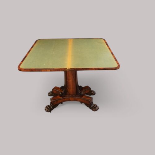 William IV rosewood card table playing area