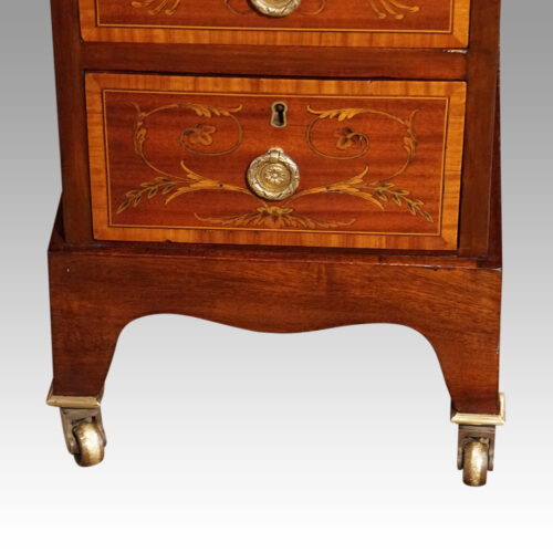 Edwardian inlaid mahogany pedestal desk base