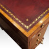 Edwardian inlaid mahogany pedestal desk corner tooling