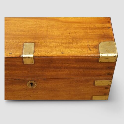 Victorian camphor wood campaign chest brass corner