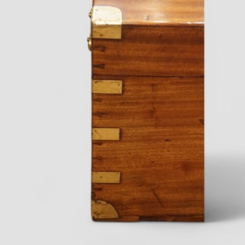 Victorian camphor wood campaign chest brass straps