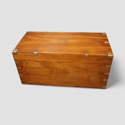 Victorian camphor wood campaign chest rear