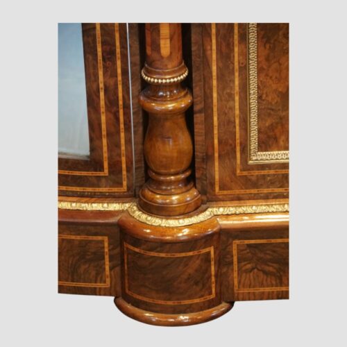 Victorian inlaid walnut 4 door credenza plinth
