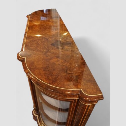 Victorian inlaid walnut 4 door credenza top