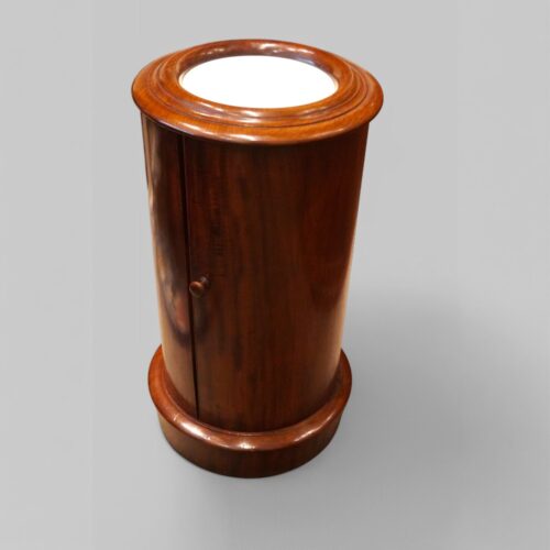 Victorian mahogany cylindrical bedside cabinet