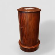 Victorian mahogany cylindrical bedside cabinet