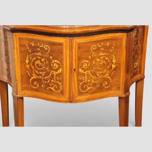 Edwardian inlaid display cabinet centre doors