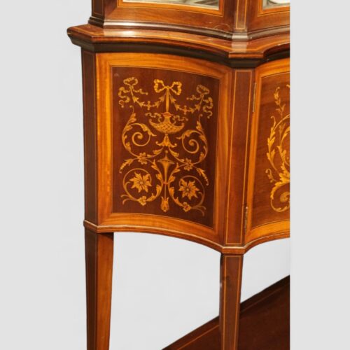 Edwardian inlaid display cabinet side panel