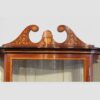 Edwardian inlaid display cabinet swan neck pediment