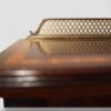 Tall Edwardian inlaid open bookcase brass gallery