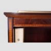Tall Edwardian inlaid open bookcase edge top