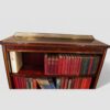 Tall Edwardian inlaid open bookcase front of top