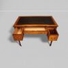 Victorian inlaid rosewood writing table drawers open