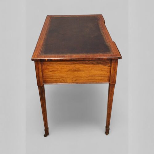 Victorian inlaid rosewood writing table end