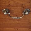 Victorian inlaid rosewood writing table handle