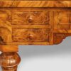 Victorian inlaid walnut games table knob detail