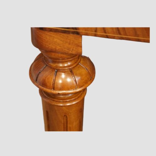 Victorian inlaid walnut games table leg turning