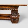 Victorian oak draw leaf dining table in the Elizabethan style bulbous detail