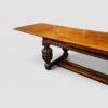 Victorian oak draw leaf dining table in the Elizabethan style end leaf open