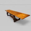 Victorian oak draw leaf dining table in the Elizabethan style fully open