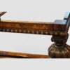 Victorian oak draw leaf dining table in the Elizabethan style inlay