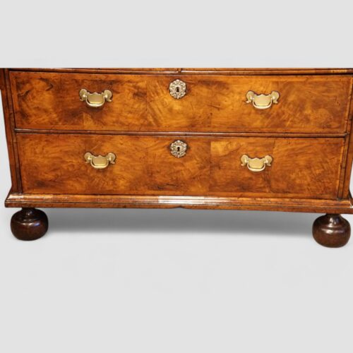 Early 18thc walnut escritoire base feet
