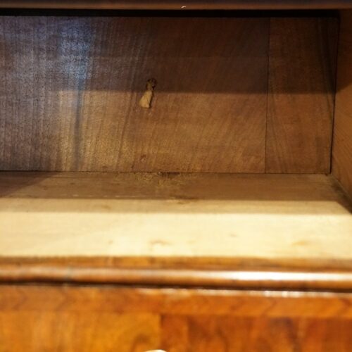 Early 18thc walnut escritoire concealed secret drawer