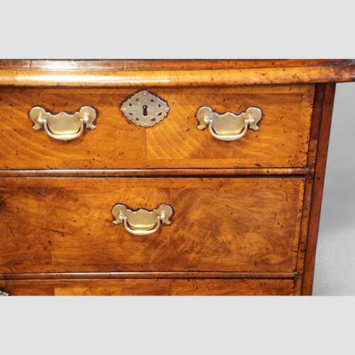 Early 18thc walnut escritoire drawer detail