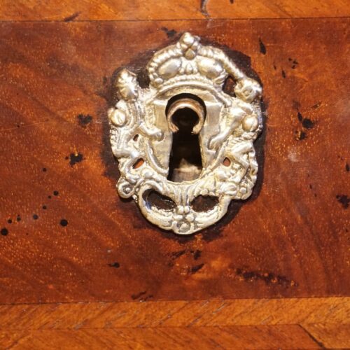Early 18thc walnut escritoire escutcheon