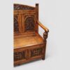 Edwardian golden oak settle arm