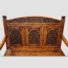 Edwardian golden oak settle back