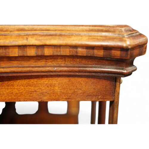 Edwardian inlaid mahogany revolving bookcase edge of top
