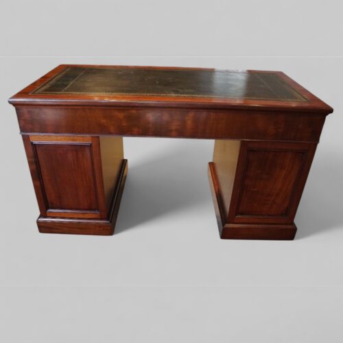 Edwardian mahogany pedestal desk rear