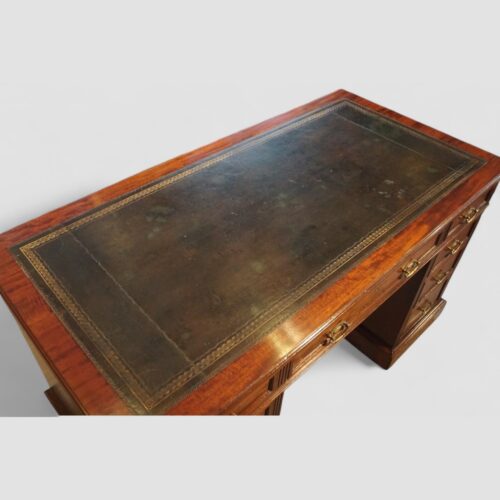 Edwardian mahogany pedestal desk top