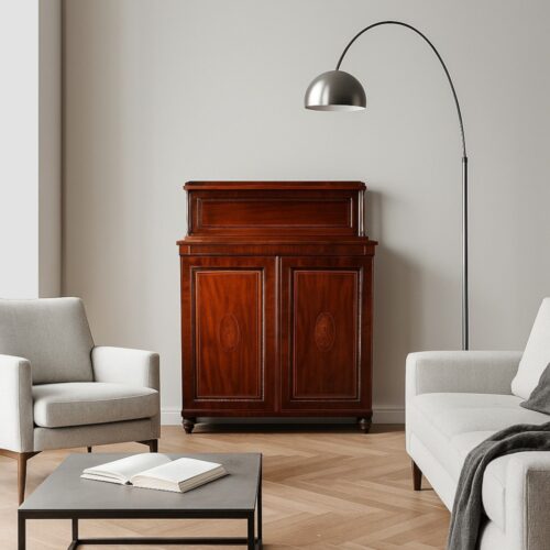 Regency mahogany inlaid chiffonier cross banding