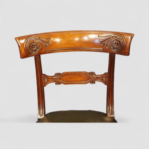 Set of 10 William IV mahogany dining chairs back detail
