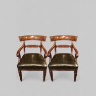 Set of 10 William IV mahogany dining chairs pair armchairs