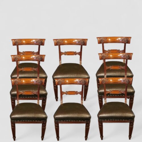 Set of 10 William IV mahogany dining chairs the side chairs