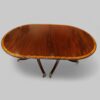 Twin pillar dining table with cross banding without extra leaf