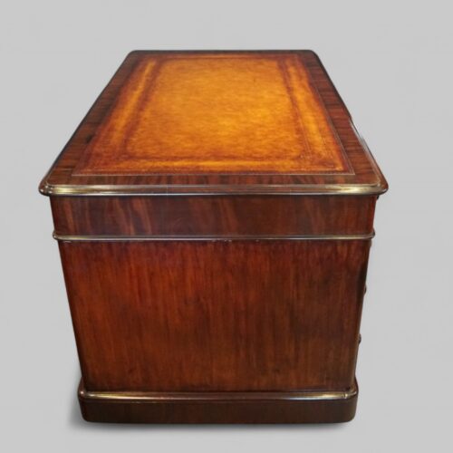 Victorian mahogany pedestal desk end view