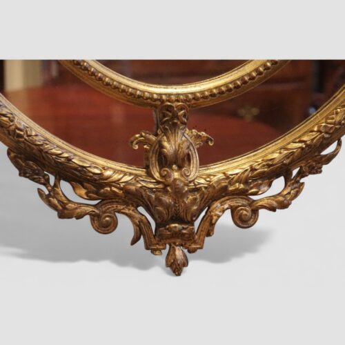 19thc. oval gilt framed mirror detail