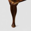 Antique oak cabriole leg dresser base leg detail